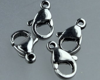 10 STAINLESS Steel Lobster Clasp Parrot Clasp Claw Clasp - 10x6mm Solid Stainless Steel Lobster Clasp - STLOB10