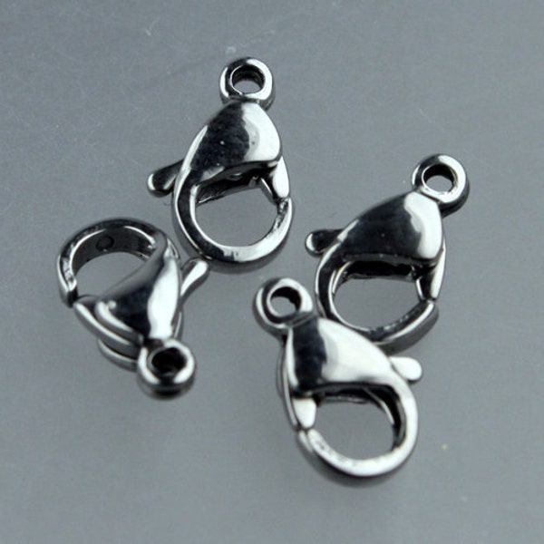10 STAINLESS Steel Lobster Clasp Parrot Clasp Claw Clasp - 10x6mm Solid Stainless Steel Lobster Clasp - STLOB10