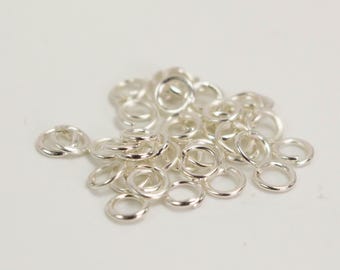Sterling Silver Plated Jump Rings 4mm 21g - DIY Jewelry Connectors 200pcs - Wholesale Bulk Lot