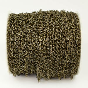Gourmette finition laiton antique : rallonge pour bijoux plaquée à maillons soudés (3,8 x 4,5 mm) 10 pieds - 3845EXT