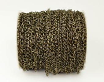 Antique Brass Finish Curb Chain: Soldered Link Plated Jewelry Extender (3.8x4.5mm) 10 feet - 3845EXT