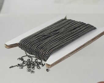Black Ball Chain Spool:, 1.2mm - Jewelry Making Supply 32 feet - 1.2BALL