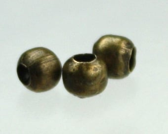 Antyczne mosiężne okrągłe koraliki dystansowe - 3,2 mm, 500 szt. - hurtowa partia