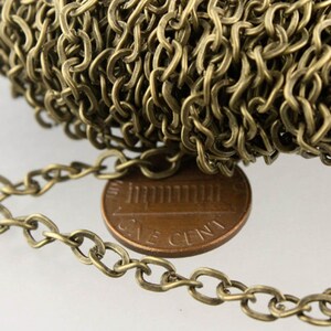 10 ft of Antique Brass Plated Twist Hammered Fashion Curb Chain - 5.2x3.8mm 22G Unsoldered Link- 5238CU