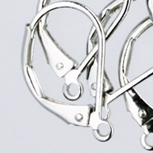 50 Rhodium Antique Silver Leverback Earrings earwire - 10X16mm