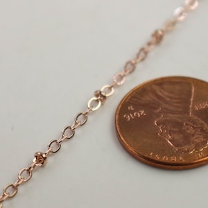 32 feet ROSE Gold Plated Satellite Chain Flat BALL Chain - 3x1.7mm SOLDERED link - Tiny Small Ball Flat Cable Chain - Bulk - 317SAT