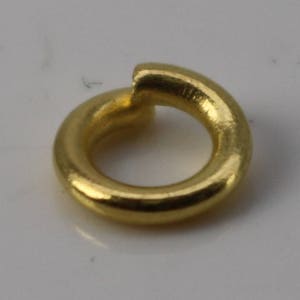 100 pcs of 6mm Thick Jump Rings - Gold Plated Jumpring Jump Ring 6x1.2mm 16 Gauge 16G Bulk Jumprings Open  12x6mm
