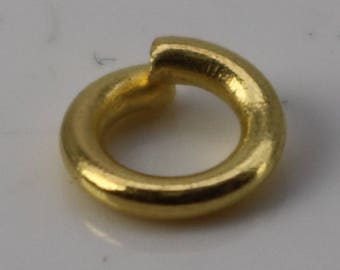 100 pcs of 6mm Thick Jump Rings - Gold Plated Jumpring Jump Ring 6x1.2mm 16 Gauge 16G Bulk Jumprings Open  12x6mm