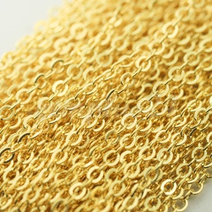 300 feet of Gold Plated Flat Cable Chain 3x3mm Solder Gold Cable Chain -  - 33F