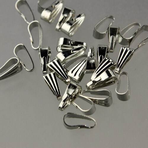 Silver Earring Hooks Pinch Bail Earwire 35mm Set of 10 pcs A6597