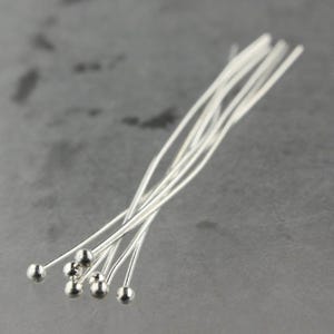 Sterling Silver Plated Ball Headpins - 2 Inch, 22 Gauge - 100 Pcs