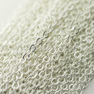 300 feet of Sterling Silver Plated Flat Cable Chain 3x3mm Solder Silver Cable Chain -  - 33F