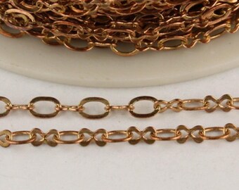 10 feet Raw Brass Chain of SOLDERED Figure 8 chain Connector Chain - 3.9x2.7mm links - 843F