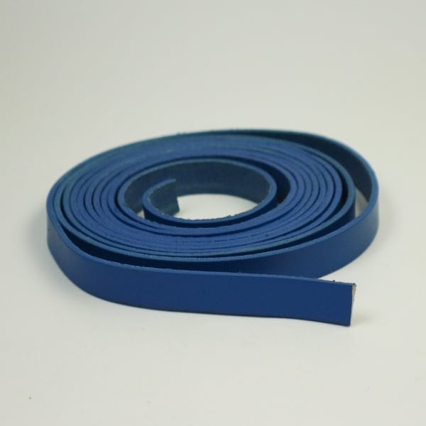 3/8 inch 10mm x 12/36 inch Blue Genuine Leather Strap - Premium Quality Real Leather - 1/3 Feet Long - 3/8 Inch / 10mm Flat Strip