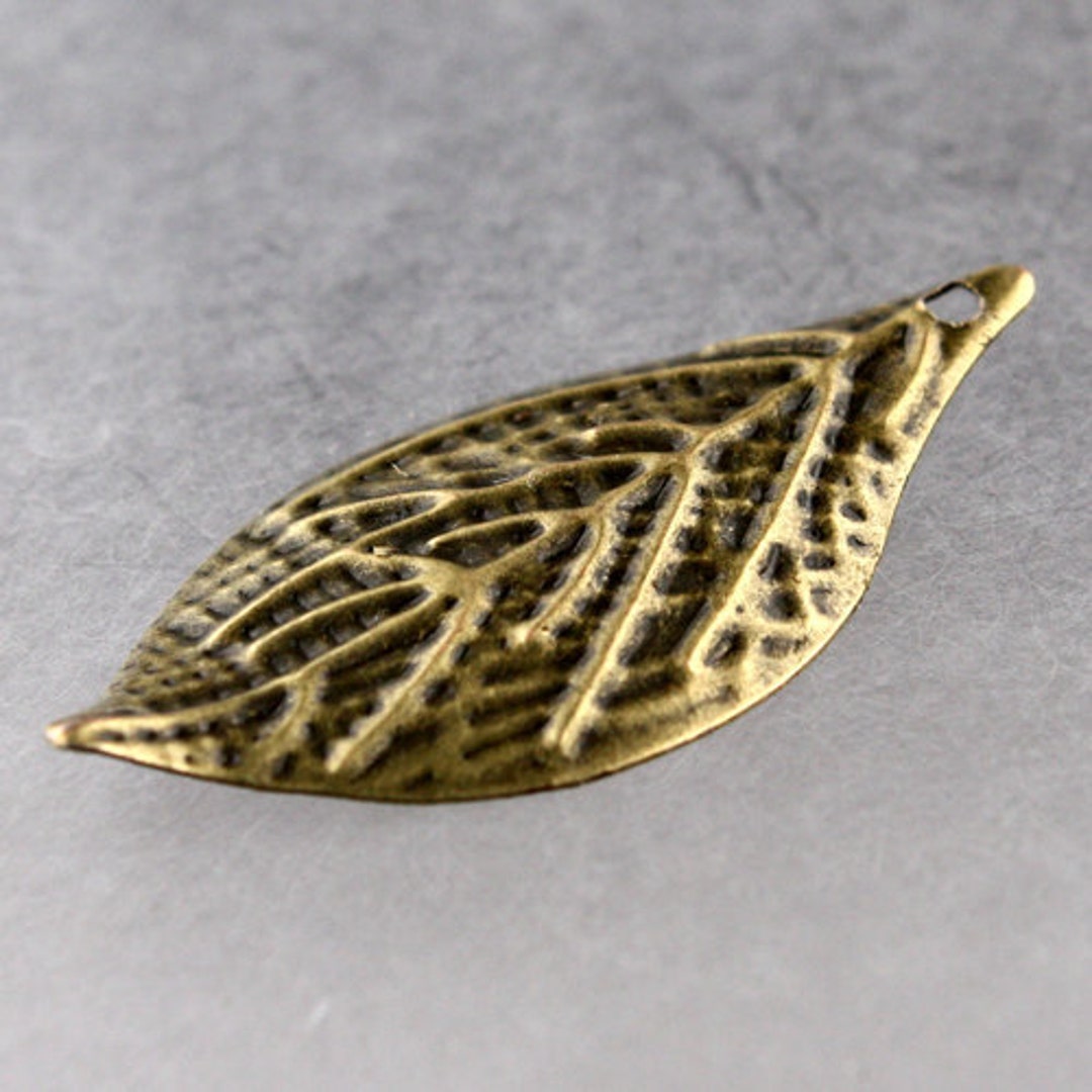20 Pcs of Antique Brass Metal Leaf Dangle Drop Pendant 33x16mm Etsy