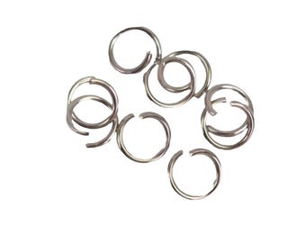 Anillos de salto de acero quirúrgico: 6 mm, acero inoxidable 20G, 100 piezas - Lote al por mayor