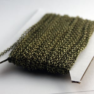 300 feet Antique Bronze Chain Antique Brass Round Chain SOLDERED Chain Cable Chain Necklace - 2.6x2.1mm  - 2621S