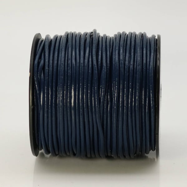 2mm Navy Blue Greek Leather Cord 43255 (5 Meters), Round