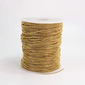 10 Feet Raw Brass facet 1.2mm Ball Chain - Premium Bulk Spool - Professional Jewelry Making - 12DC