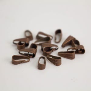 Antieke verkoperde afgewerkte hanger knijpbeugel 9 x 3,5 mm 100 stuks - groothandel bulkpartij
