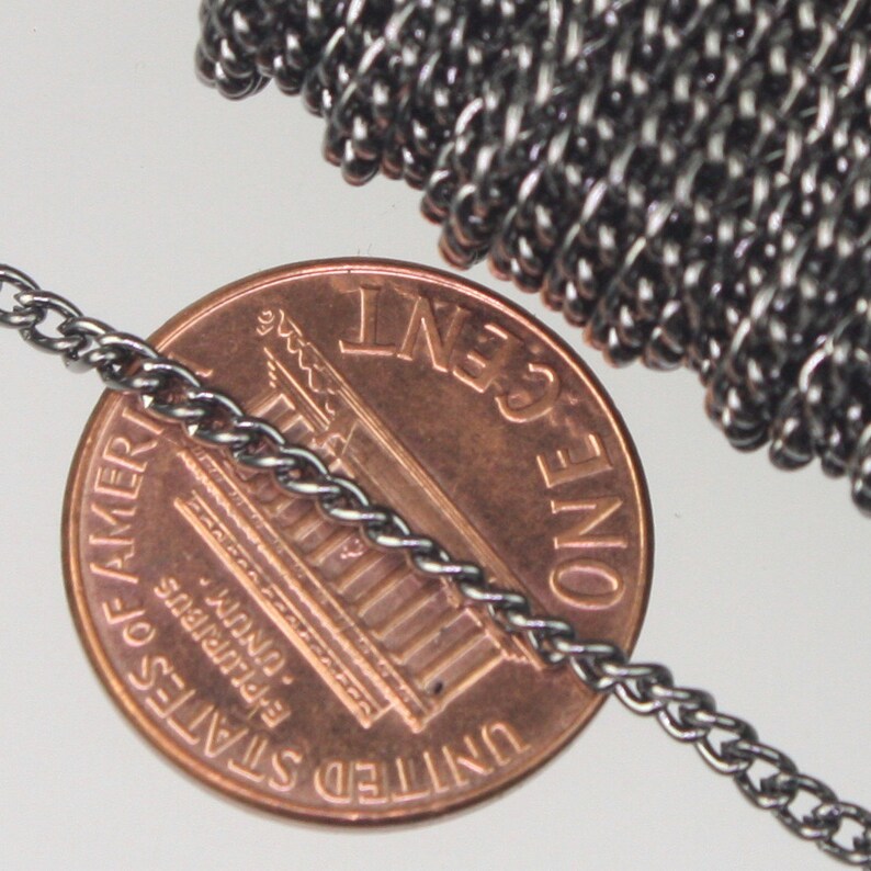 10 ft spool of Gunmetal Plated SOLDERED sturdy curb chain 2.1mm SOLDERED link Ship from California USA 2.1S image 3