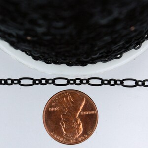 Black Plated Chain: Bulk Soldered Link Cable Chain (3 and 1) 32 feet image 2