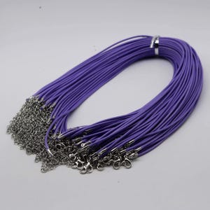 1/5/10/25/50/100pcs 1.5mm/2.0mm 18-20 inch adjustable compressed cotton quality necklace cord - Purple