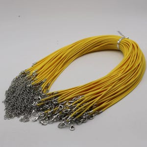 100 pcs 2.0mm 18-20 inch Adjustable compressed cotton quality necklace cord - Yellow