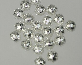 Silver Plated Filigree Round Beads: 6mm Spacers 500 pcs - Wholesale Bulk Lot