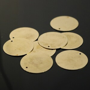 2 pcs BRASS Blanks Disc - 1 inch (25mm) 0.5mm 24G 24 Gauge thickness RAW Brass Gold Stamping Blanks - Metal Flat Discs Tags