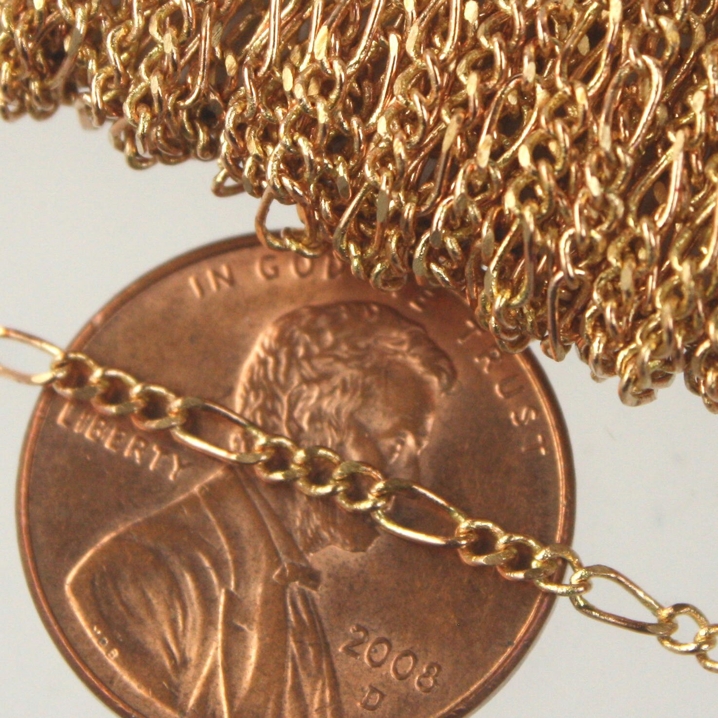 Raw Copper Figaro Chain Bulk 10 ft. of SOLDERED Chain Facet | Etsy
