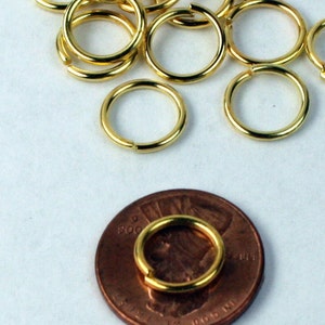 10 mm Biegeringe, 50 vergoldete Biegeringe Biegeringe offen 10x1,2 mm 16 Gauge 16G Link-Anschluss offene Biegeringe - 12 x 10 mm