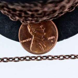 50 ft of Antique Copper finished Textured Cable Chain - 4X3mm unsoldered link - 43TEX