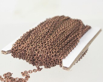 Kabelketting met antiek verkoperde afwerking: 3 x 3,5 mm gesoldeerde schakel, 10 voet - 335S