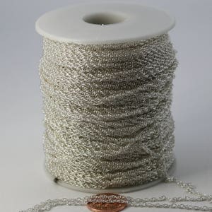 NEW 10 ft spool of Sterling Silver Plated SOLDERED ROPE Twisted Curb Chain - 2.0mm width Solder link -with Free Matching Jumpring(10 pcs)