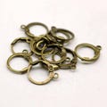 Antique Brass Finish ROUND Leverback Earrings earwire - 12x9mm Brass Earring Lever Back - ELR9 30 pcs - Bulk Pack