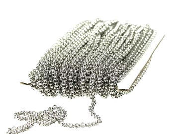 Surgical Stainless Steel Rolo Chain - 2.0mm DIY Jewelry Chain 10 feet