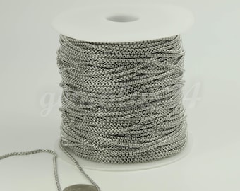 Stainless Steel 316L Box Chain Venetian Chain - 2.0mm DIY Jewelry 3 feet