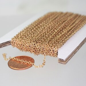 32 Ft. Raw Brass Flat cable chain - 3x1.7mm Soldered link - Ship from USA California - 317F