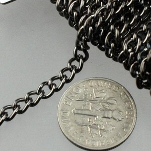 Curb Chain: Gunmetal Finish, Chunky 3.6mm Wide - Lead and Nickel Safe 10 feet - 3.6C image 2