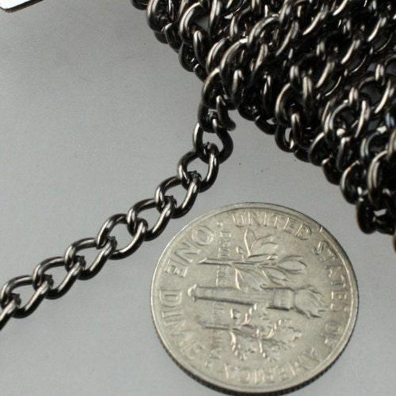 Curb Chain: Gunmetal Finish, Chunky 3.6mm Wide - Lead and Nickel Safe 10 feet - 3.6C image 2