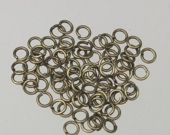 3mm Jump Rings, 200 Antique Brass Jump Rings / Bronze Open 3x0.5mm 24 Gauge 24G Link Connector Open Jump Rings O Ring 5x3mm