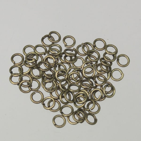 3mm Jump Rings, 200 Antique Brass Jump Rings / Bronze Open 3x0.5mm 24 Gauge 24G Link Connector Open Jump Rings O Ring 5x3mm