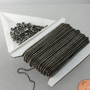 Gunmetal Finish Ball Chain Spool: 1.5mm Iron Jewelry Making Supply 12 feet