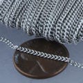 10 ft Antique Silver Rhodium SOLDER Curb Chain - 1.6mm SOLDERED Link - 1.6S