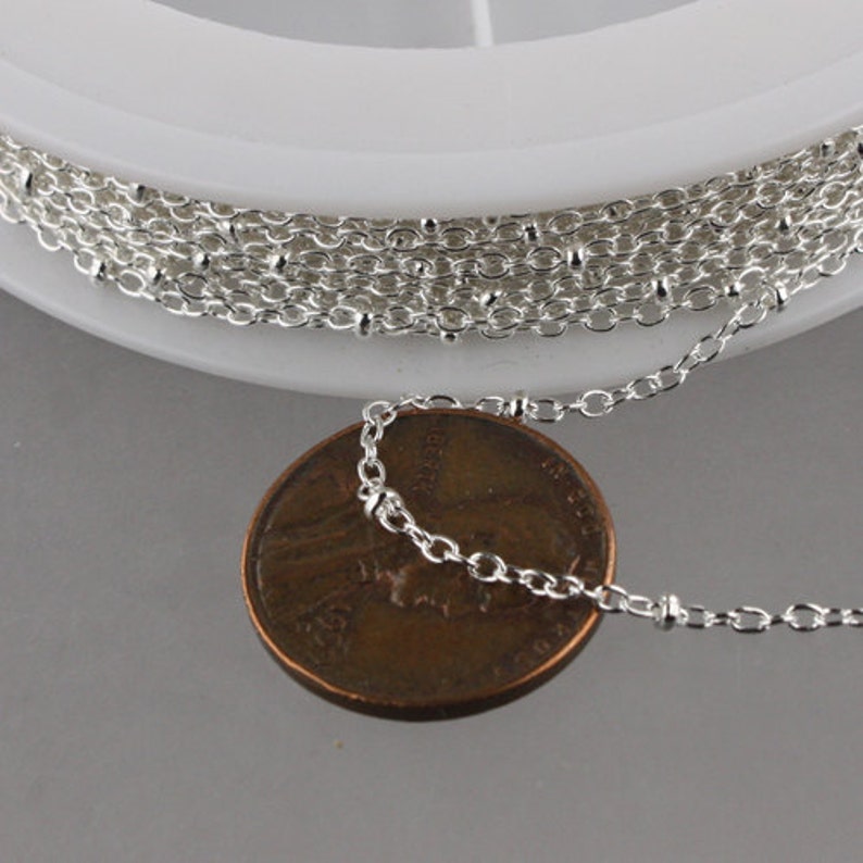 Sterling Silver Plated Chain Bulk Chain 300 Ft Spool of Tiny Etsy