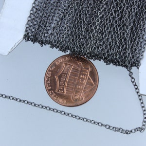 100 feet Gunmetal Chain Tiny Round SOLDERED Chain Cable Chain 2.0x1.4mm-  SOLDERED Necklace Dainty Delicate Chain Bulk Chain  - 2014S