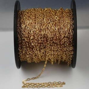 24k gold plated Soldered Link Figure 8 Connector Chain - 3.9x2.6mm links 10 feet image 1