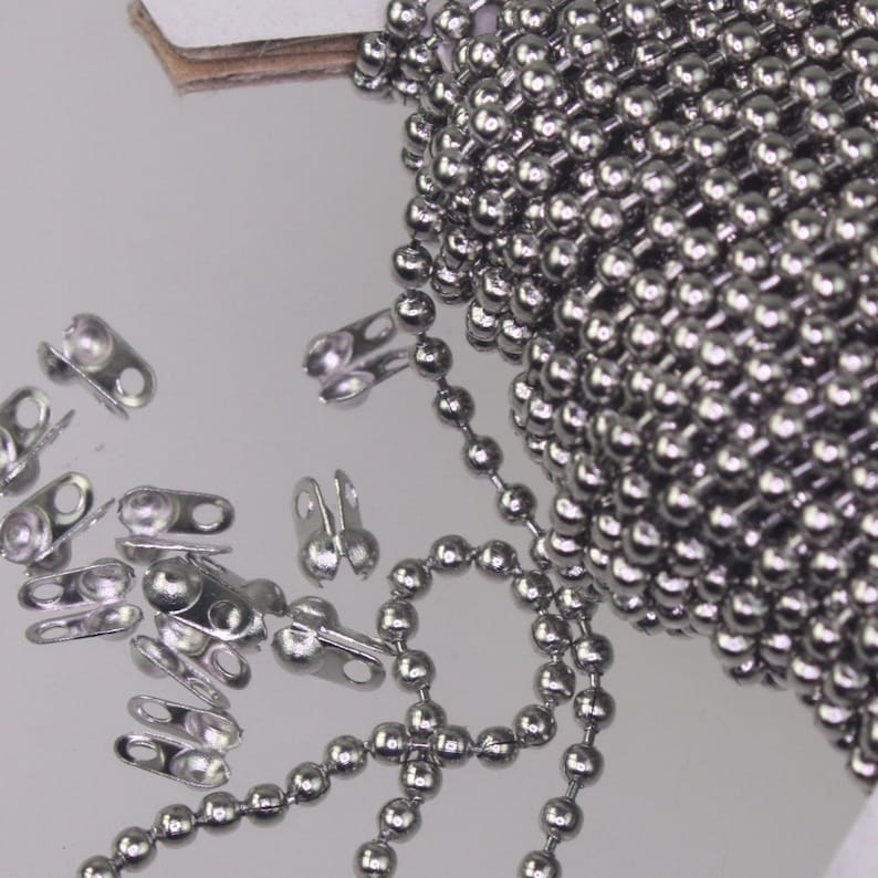 30 Feet Stainless Steel BALL Chain 2.0mm Ball Size With FREE Etsy