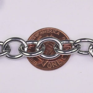 Surgical Stainless Steel Cable Chain: Chunky Unsoldered Links (10.2x8.4mm) 3 feet